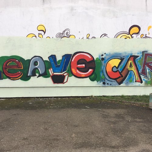 "Leave Care" Graffiti vom Street Style Workshop für Careleaver
